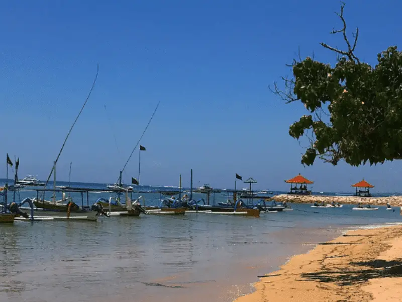 See the beautiful coloured fishing boats at Sanur Bali