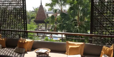 The outside living space at Fairmont Sanur Bali